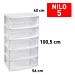CASSETTIERA NILO 5 CASSETTI - BIANCOPlastic Forte