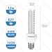 LAMPADINA LED-3U E27 12W - LUCE FREDDA - 1180LMAigostar