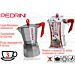 CAFFETTIERA 3TZ BRILLANTATA MANICO ROSSO FASCIA AVPedrini
