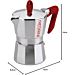 CAFFETTIERA 3TZ BRILLANTATA MANICO ROSSO FASCIA AVPedrini