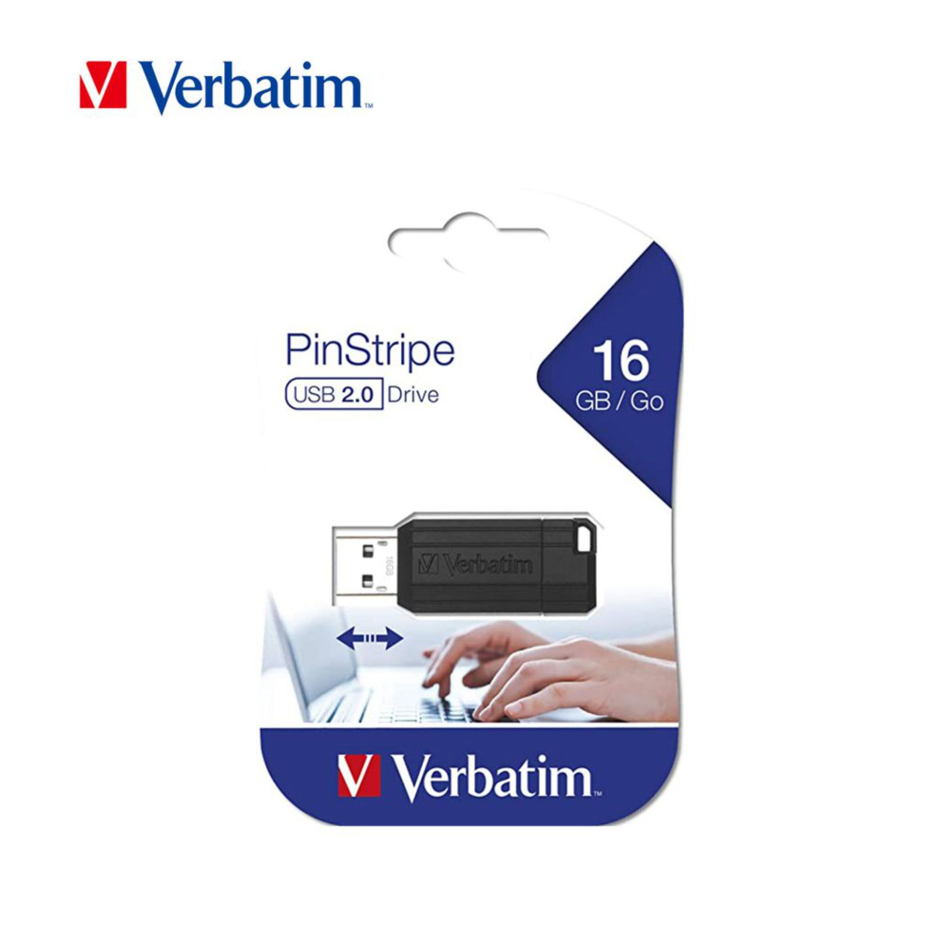 VERBATIM PEN DRIVE USB2.0 16G BLACK PINSTRIPEVerbatim