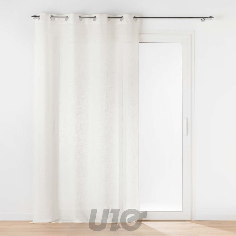 TENDAGGIO CON OCCHIELLI 140 X 280 CM EFFETTO LINO TESSUTO HADouceur D'intÉrieur
