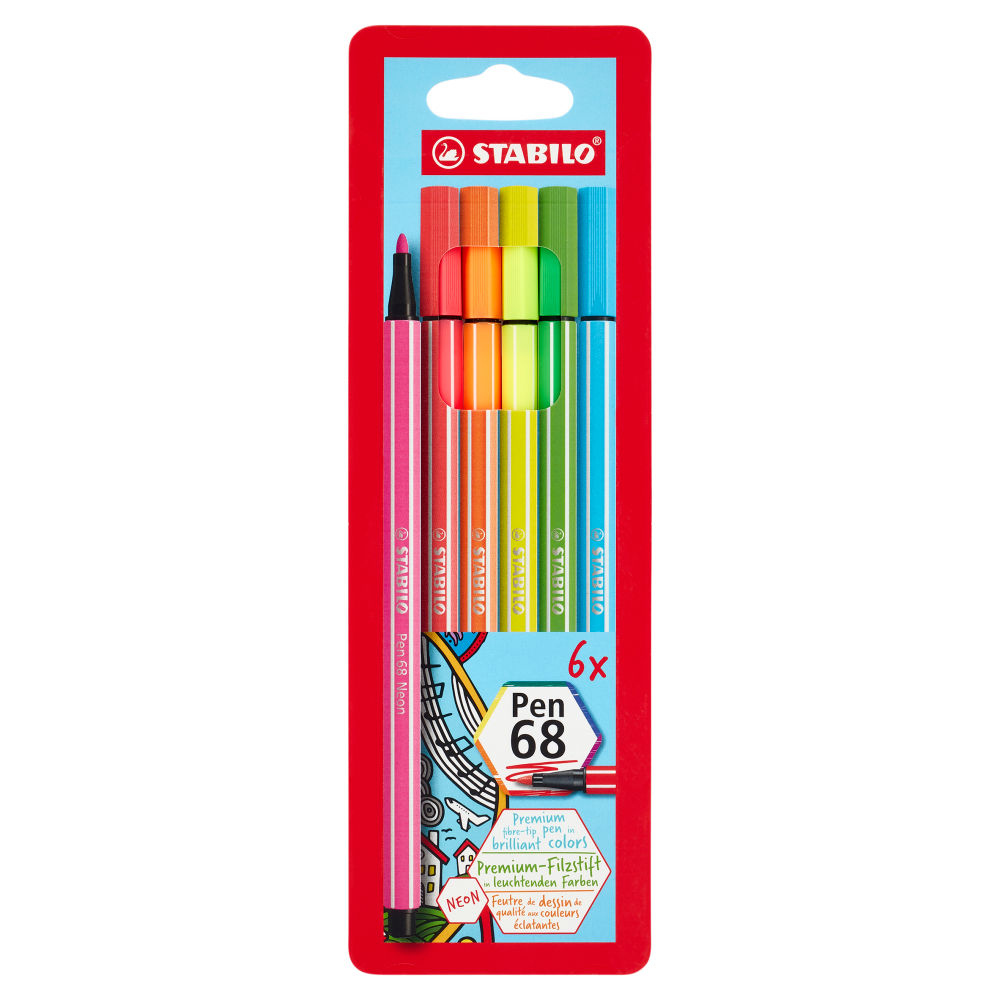 PENNE STABILO 68 ASTUCCIO DA 6 COLORStabilo