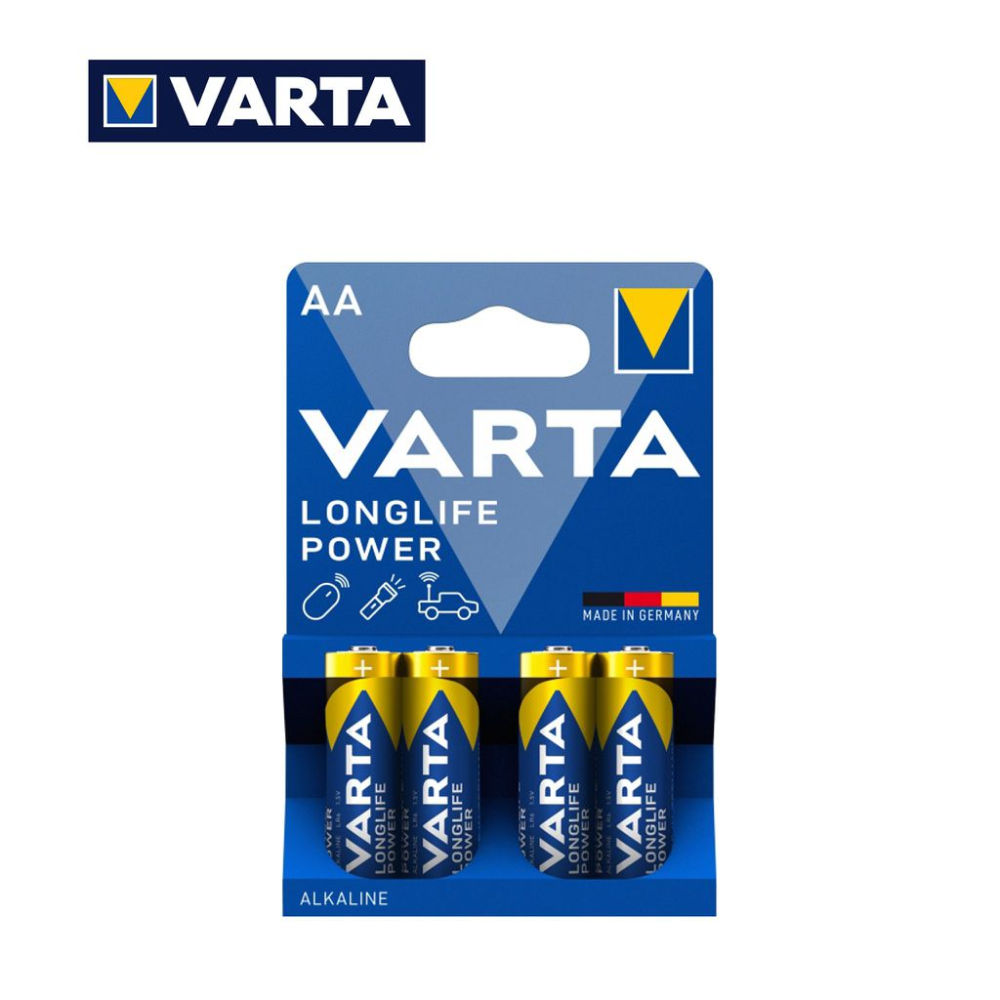 AA LONGLIFE POWER VARTA ALKALINE PILA BL4Varta