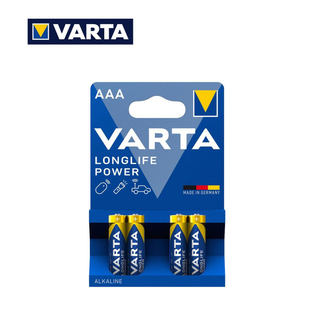 AAA LONGLIFE POWER VARTA ALKALINE PILA BL4Varta