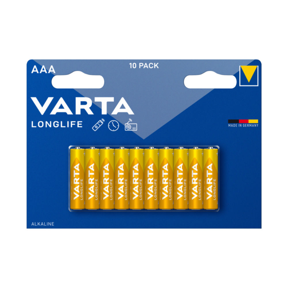 AAA LONGLIFE VARTA ALKALINE PILA BL10Varta