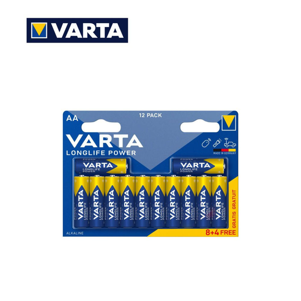 AA LONGLIFE POWER VARTA ALKALINE PILA BL12Varta