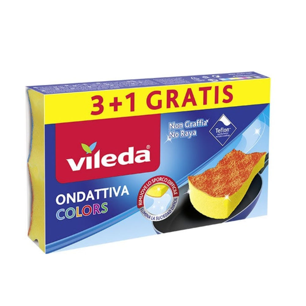 VILEDA SPUGNA ONDATTIVA COLORS 3+1Vileda
