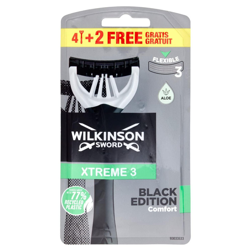 Wilkinson Xtreme 3 Black Edition Men's 4+2 FreeWilkinson