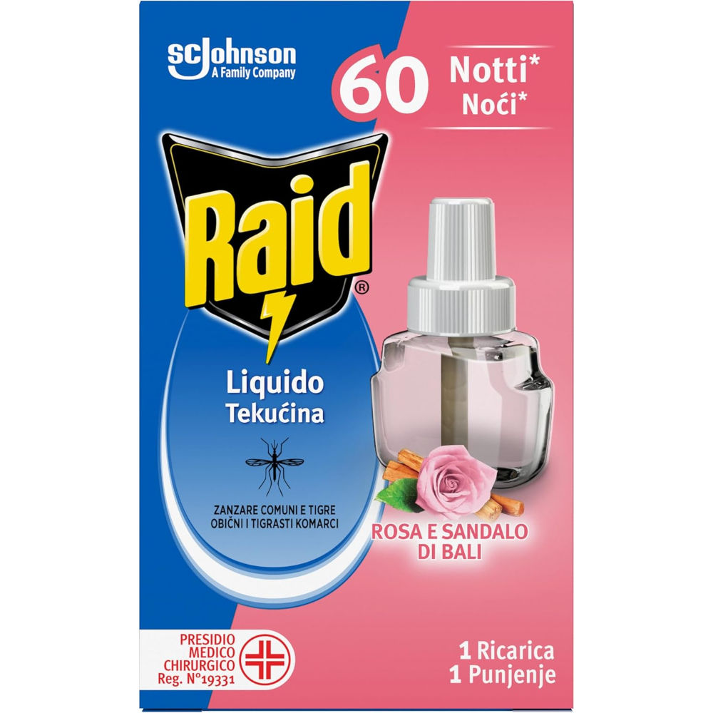 RAID RICARICA LIQUIDO ANTIZANZARE ROSA & SANDALO - 36MLRaid