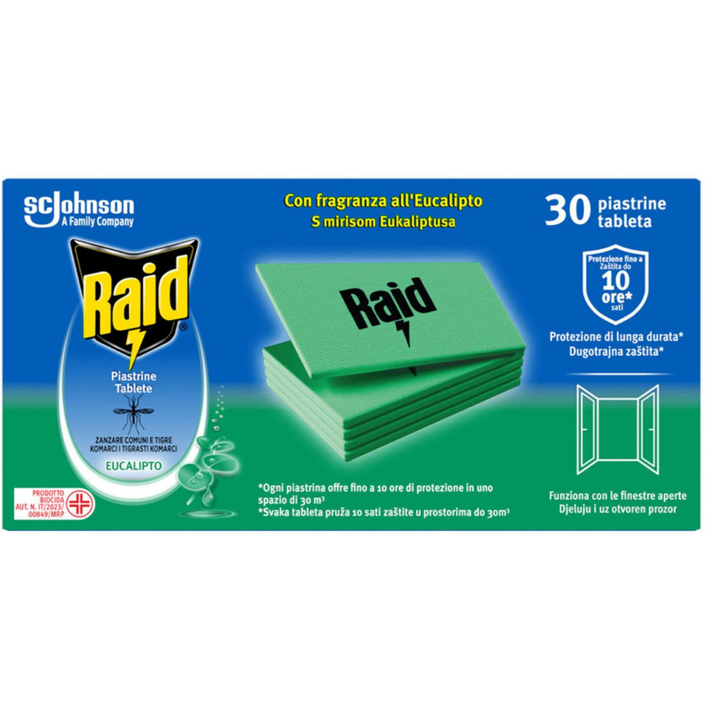 RAID RICARICA PIASTRINE ANTIZANZARA - EUCALIPTO 30PZRaid