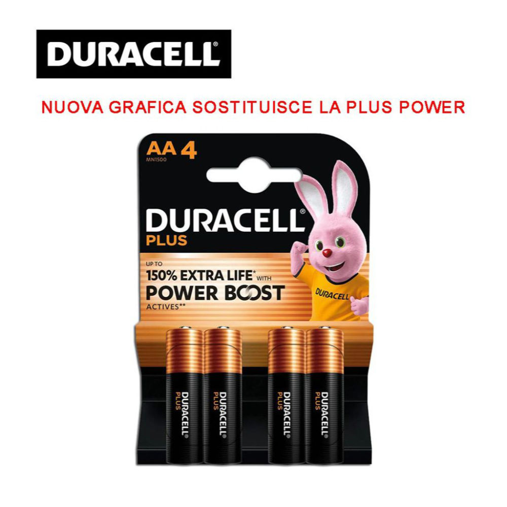 AA MN1500 DURACELL STILO PLUS 100% PILA BL4Duracell