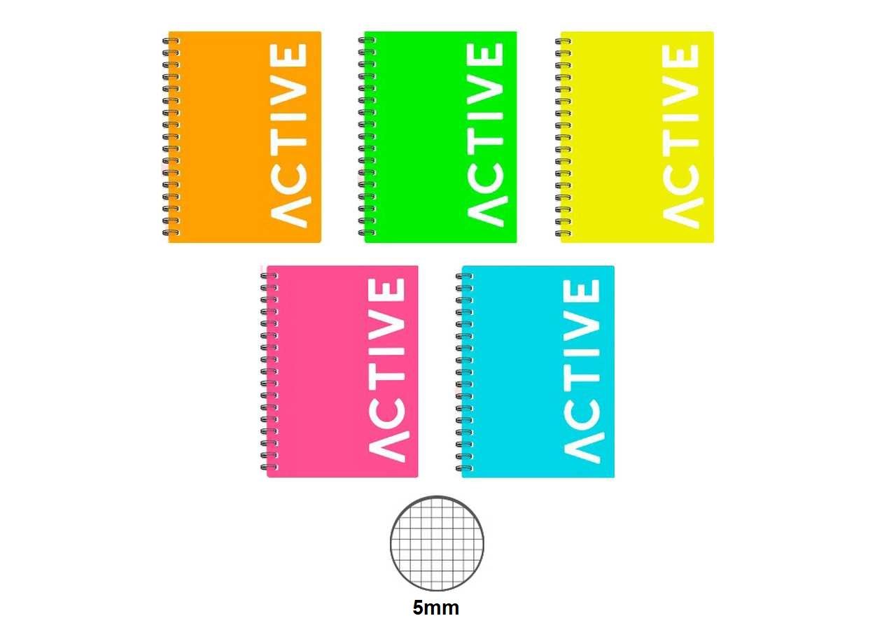 QUADERNO PPL SPIRALATO FLUO A4 FORATO 5MMActive