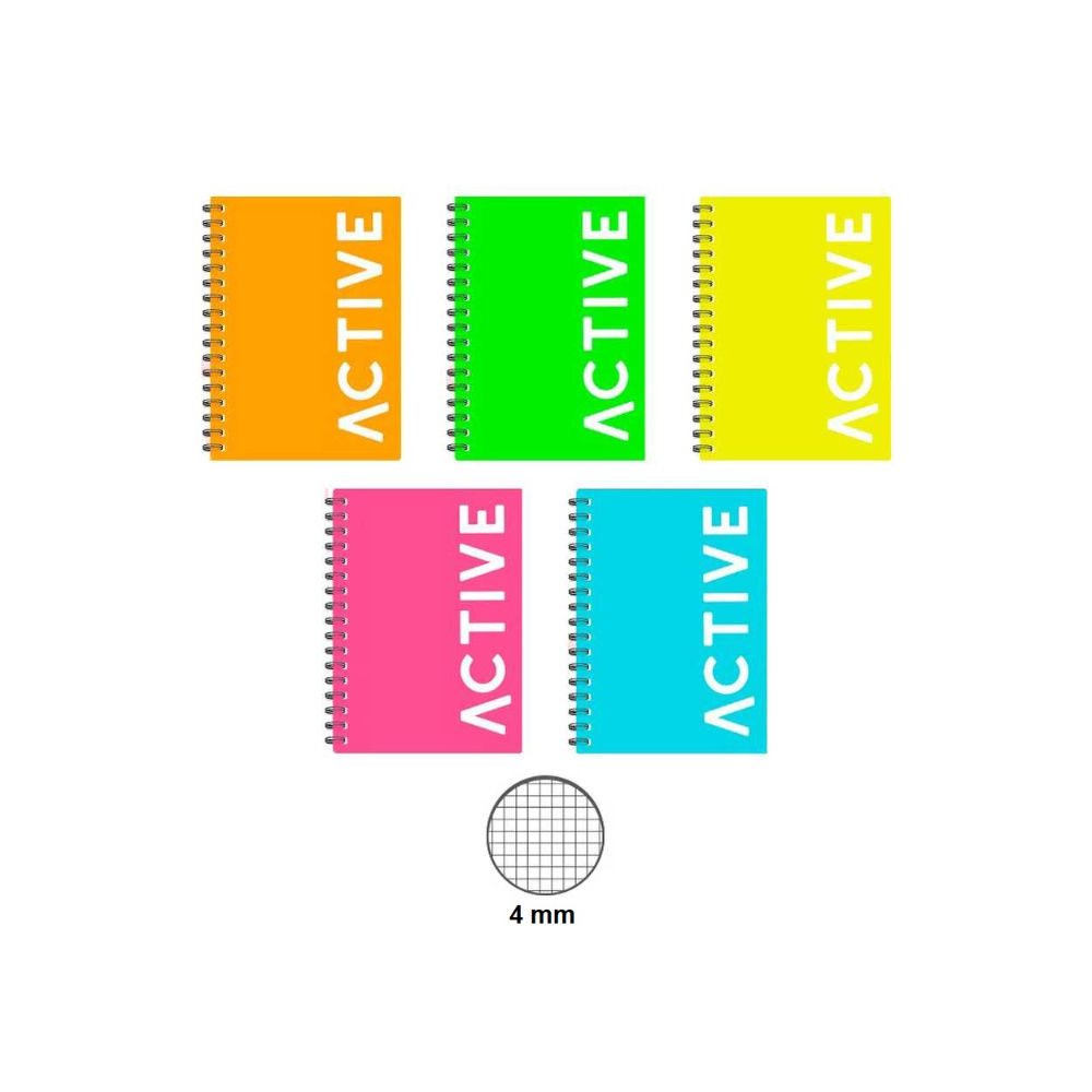 QUADERNO PPL SPIRALATO FLUO A4 FORATO - 4MMActive