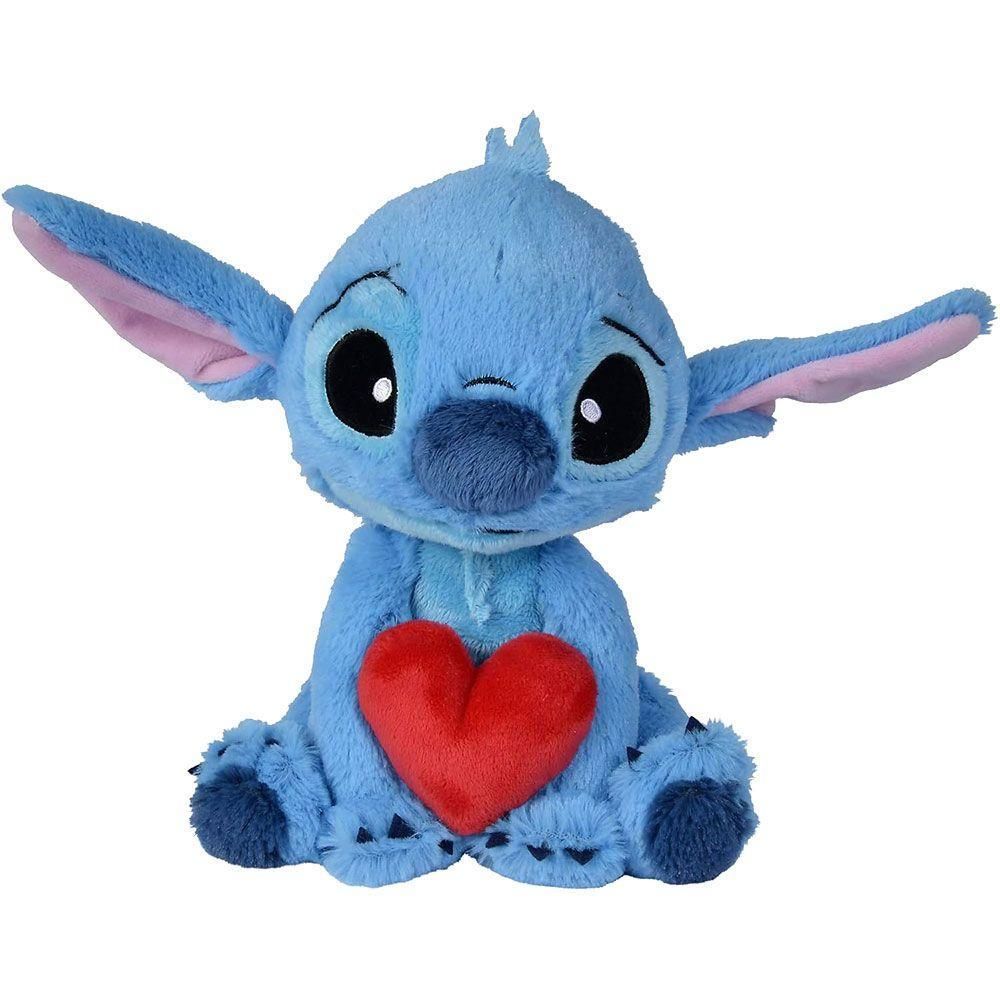Peluche Stitch Seduto con Cuore - 25cmDisney
