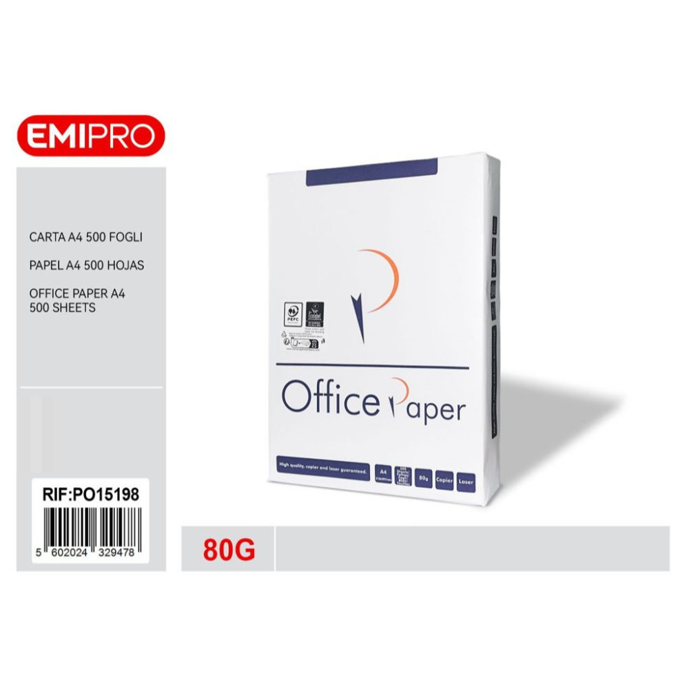 RISMA CARTA STAMPANTE A4 80g - 500 FOGLIOffice Paper