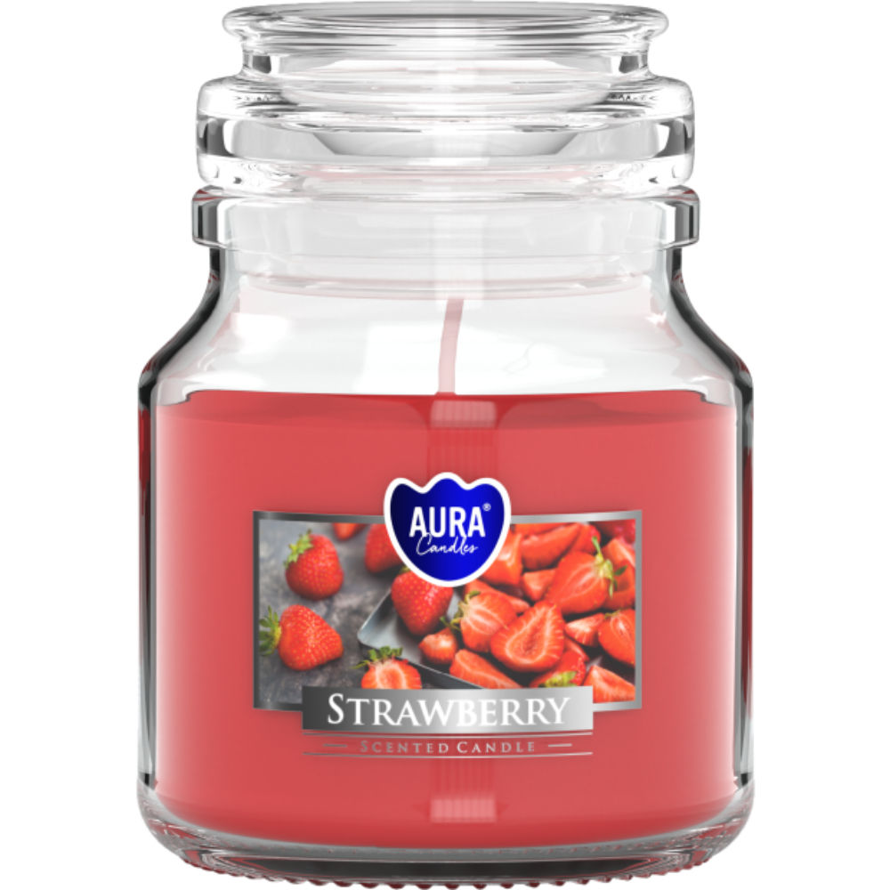 AURA CANDELA IN VETRO - FRAGOLA - 120GAura