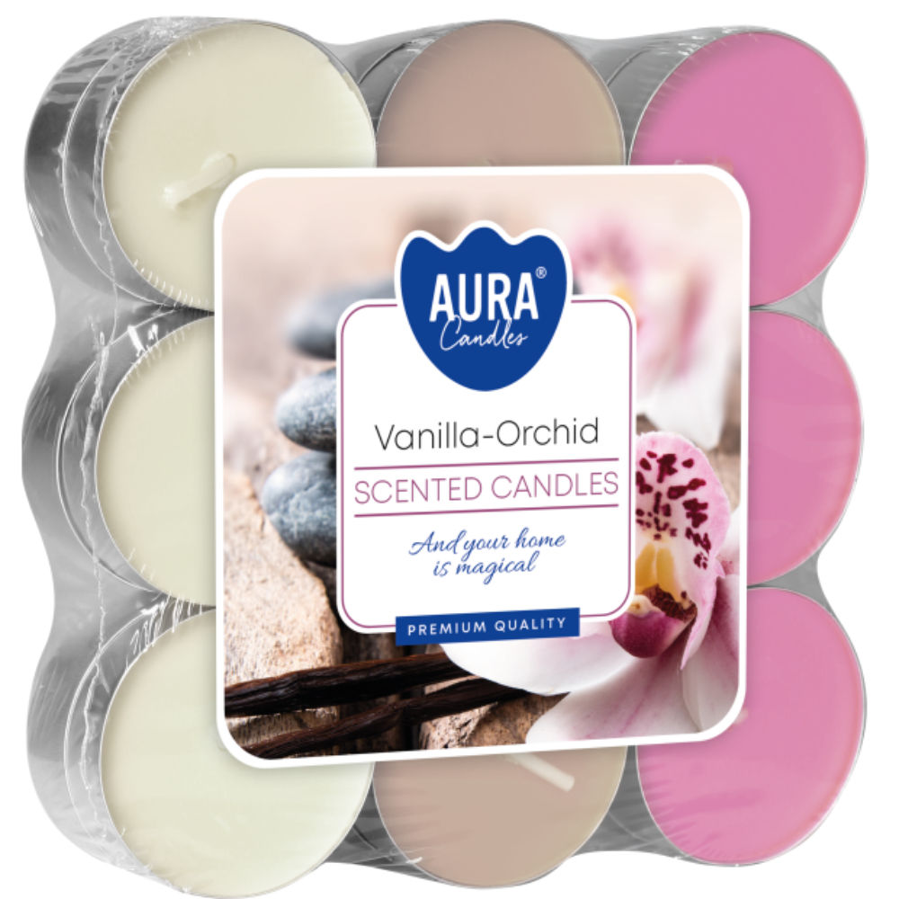 AURA TEALIGHTS - VANIGLIA & ORCHIDEA - 18PZAura