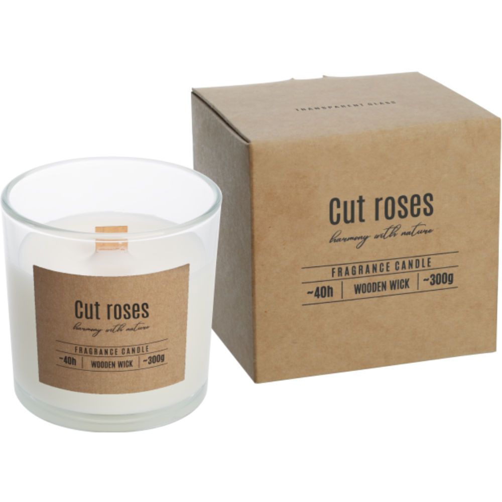 CANDELA STOPPINO LEGNO - CUT ROSES - 300GAura