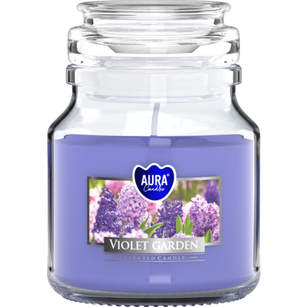 AURA CANDELA IN VETRO - VIOLET GARDEN - 120GAura