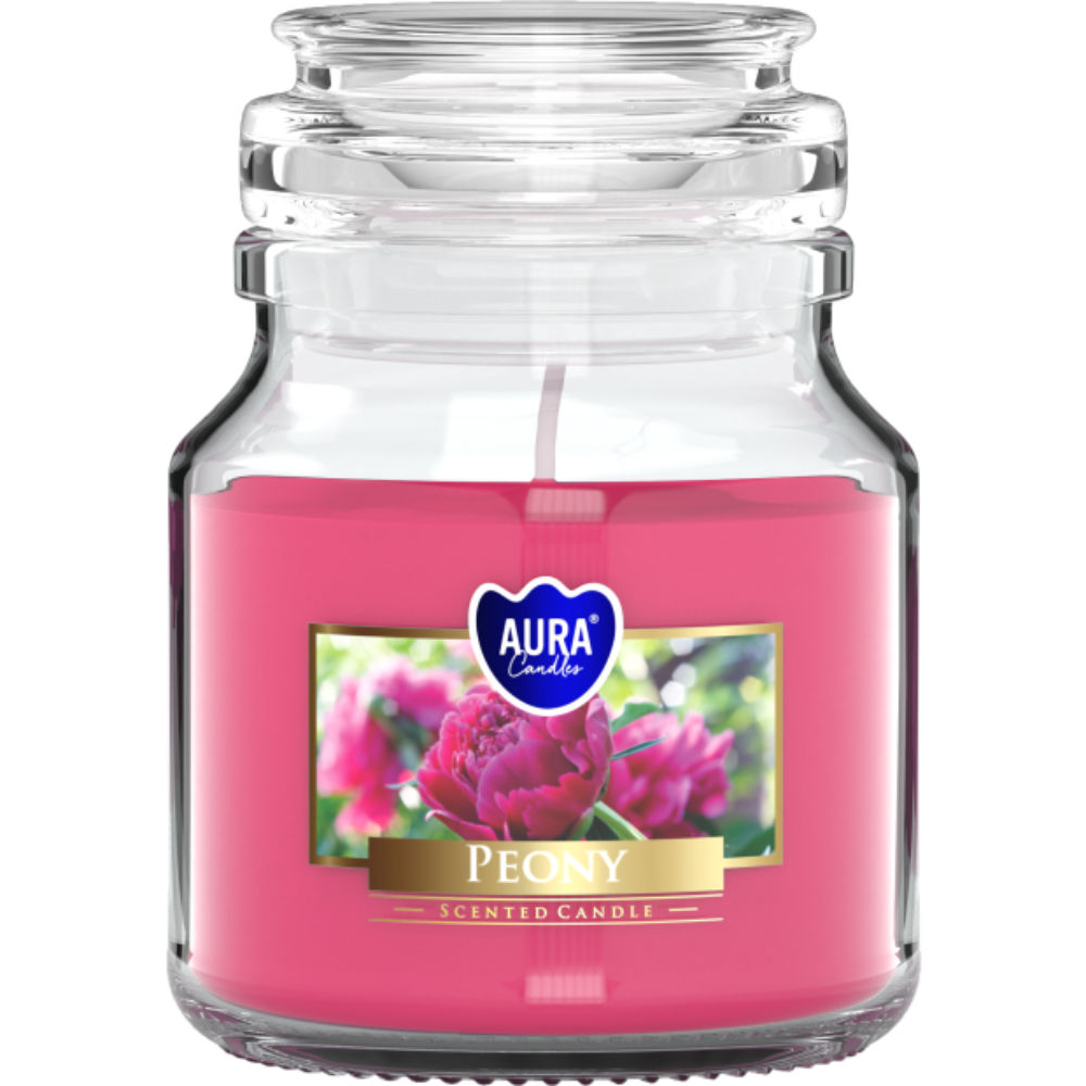 AURA CANDELA IN VETRO - PEONIA - 120GAura