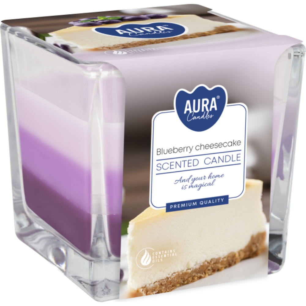 CANDELA TRICOLORE - BLUEBERRY CHEESECAKE - 170GAura