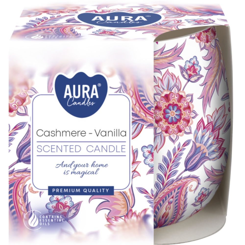 CANDELA DECORATA - CASHMERE VANIGLIA - 100GAura