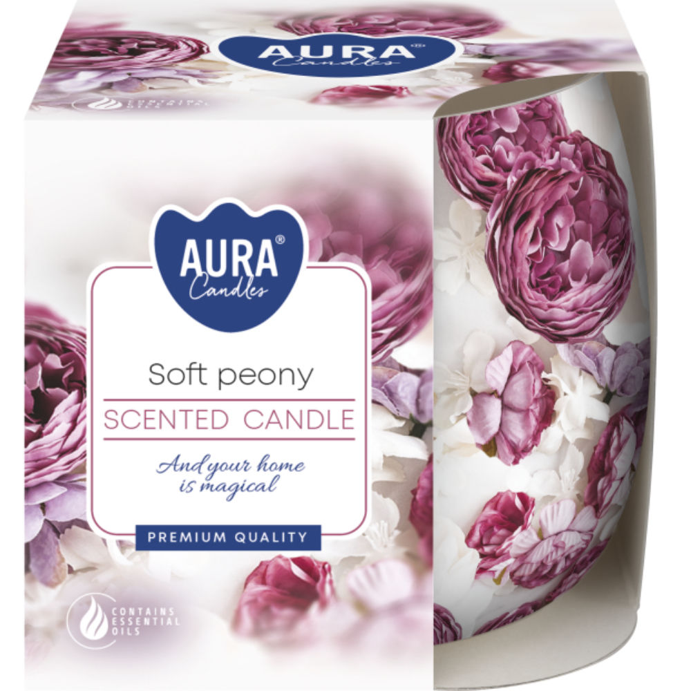 CANDELA DECORATA - SOFT PEONIA - 100GAura