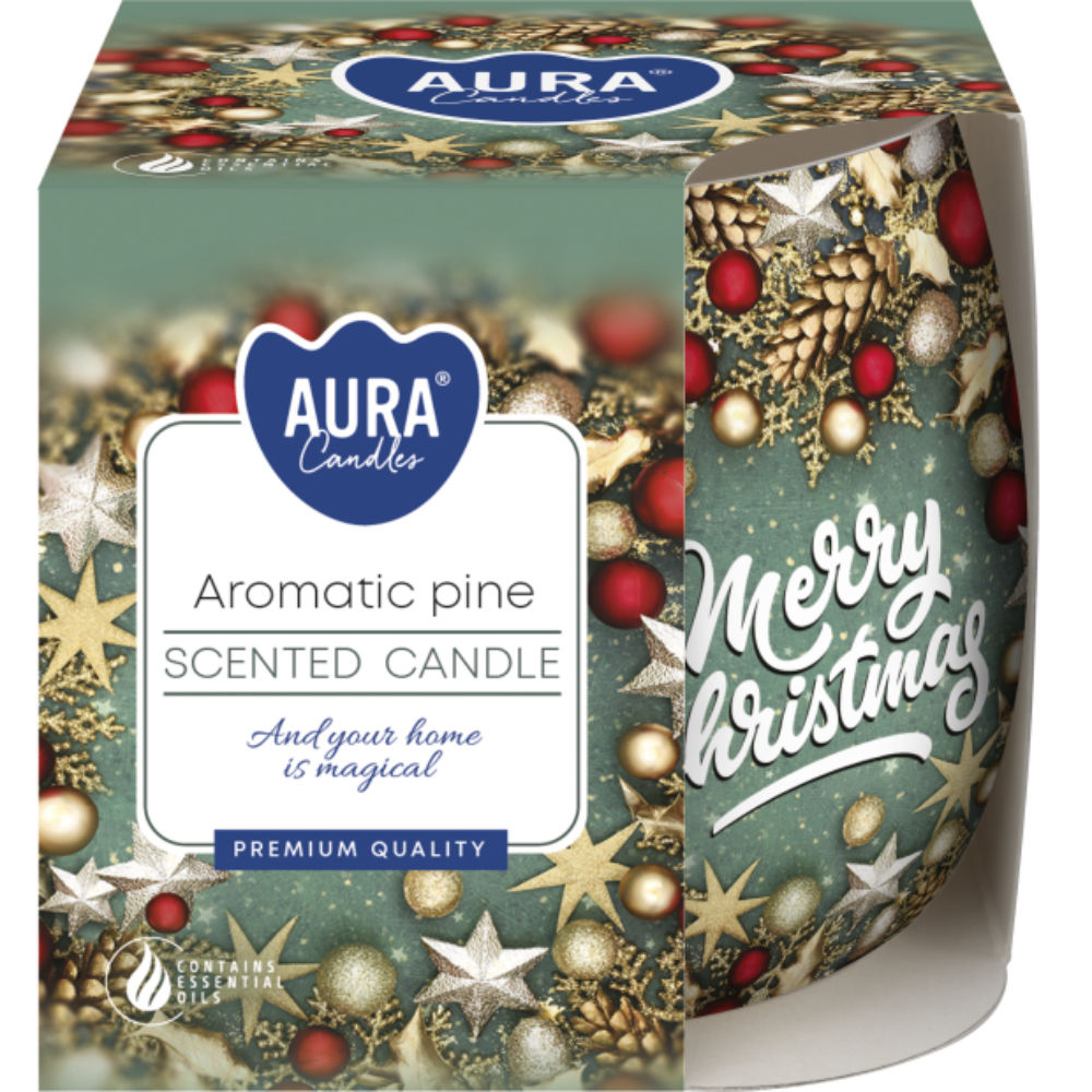 CANDELA DECORATA - AROMATIC PINE - 100GAura