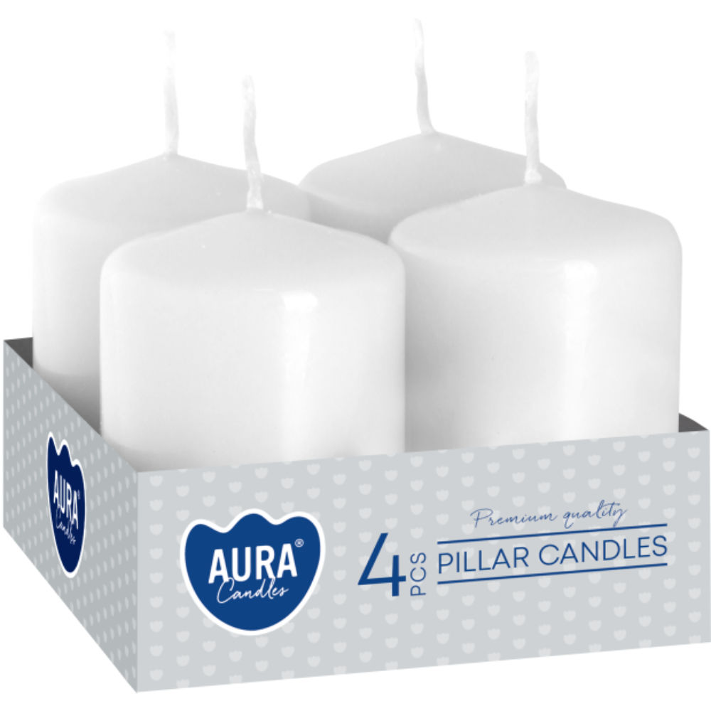 SET 4 CANDELE VOTIVE 3,8X6CM - BIANCOAura