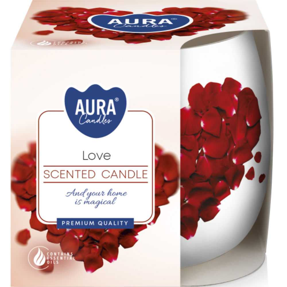 CANDELA DECORATA - LOVE - 100GAura