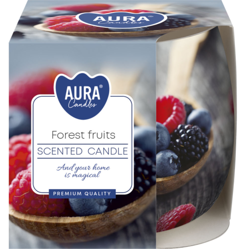 CANDELA DECORATA - FRUTTI DI BOSCO - 100GAura