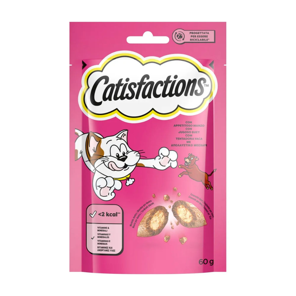 Catisfactions Snack per Gatto - Manzo - 60gCatisfaction