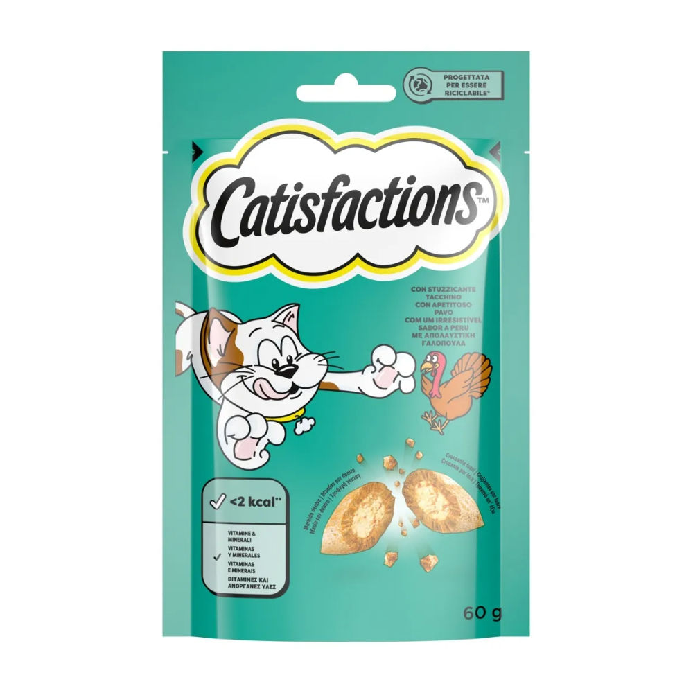 Catisfactions Snack per Gatto - Tacchino - 60gCatisfaction