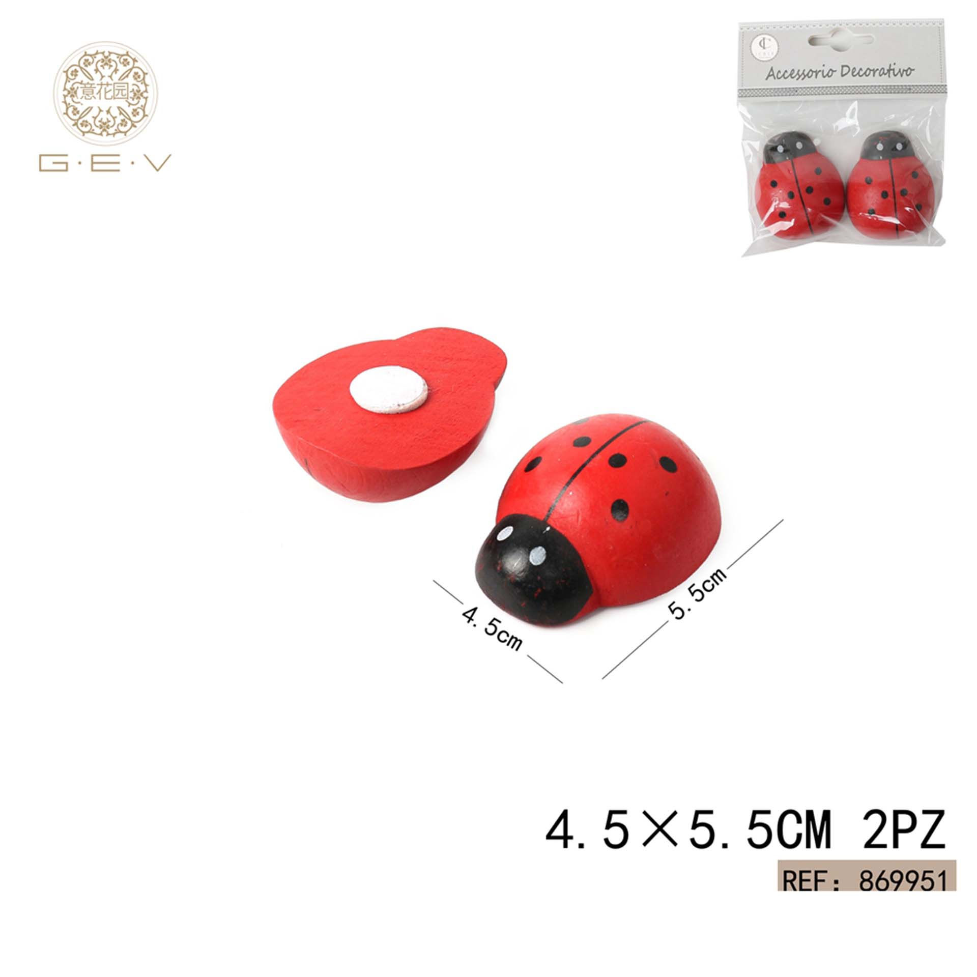 ADESIVO COCCINELLA 4.5*5.5CM 2PCSGev