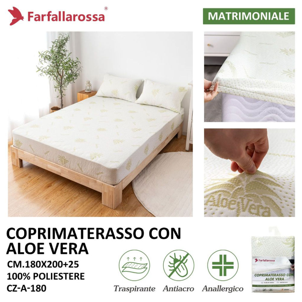 Coprimaterasso con Aloe Vera - 2 PiazzeFarfallaRossa