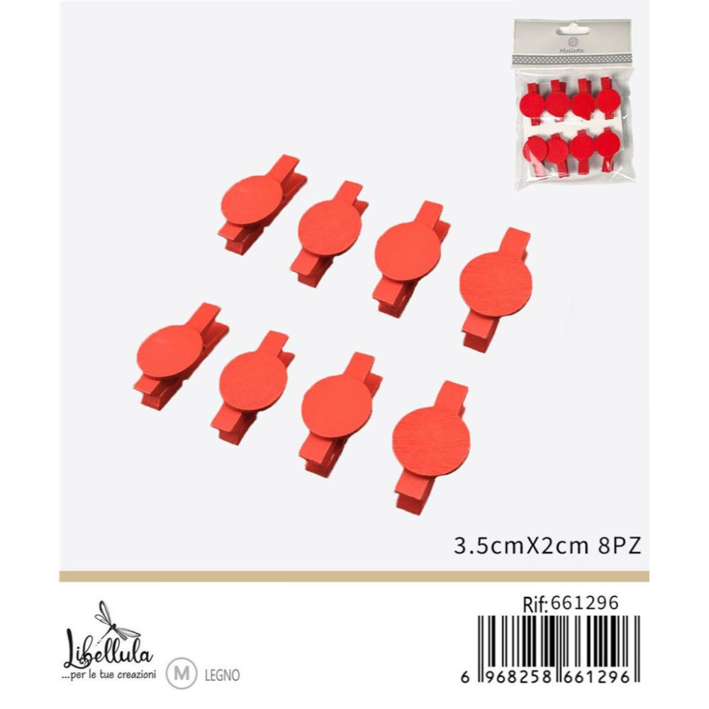 MINI MOLLETTE CON DISCO - ROSSO 3,5CM - 8PZGev