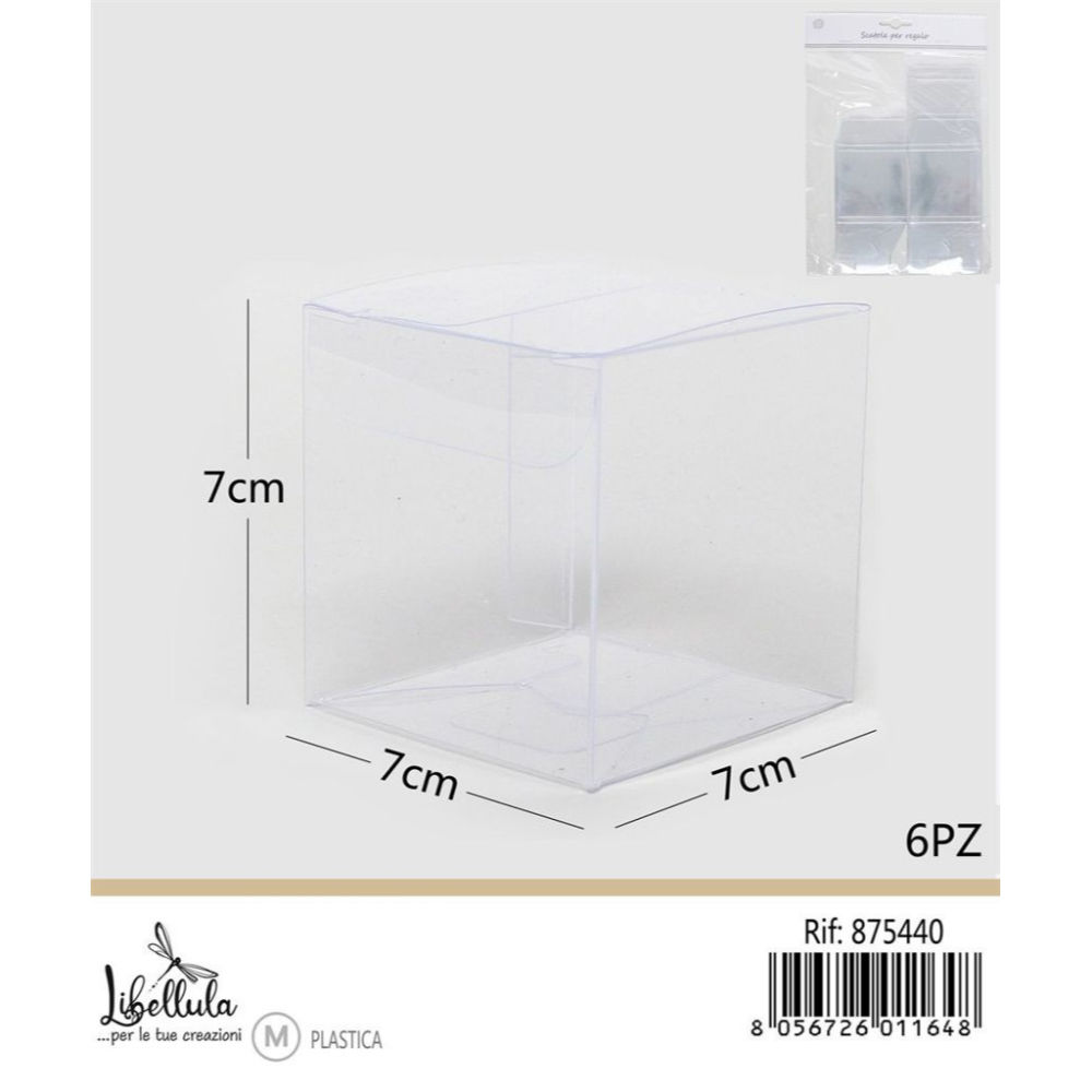 SCATOLA TRASPARENTE IN PLASTICA 7x7CM - 6PZGev