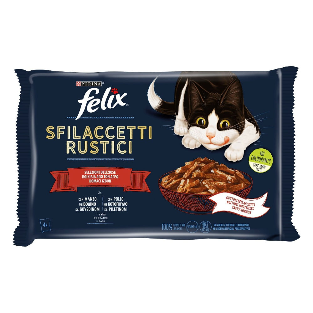 FELIX - Sfilaccetti Rustici Selezioni Deliziose - 4x80gFelix
