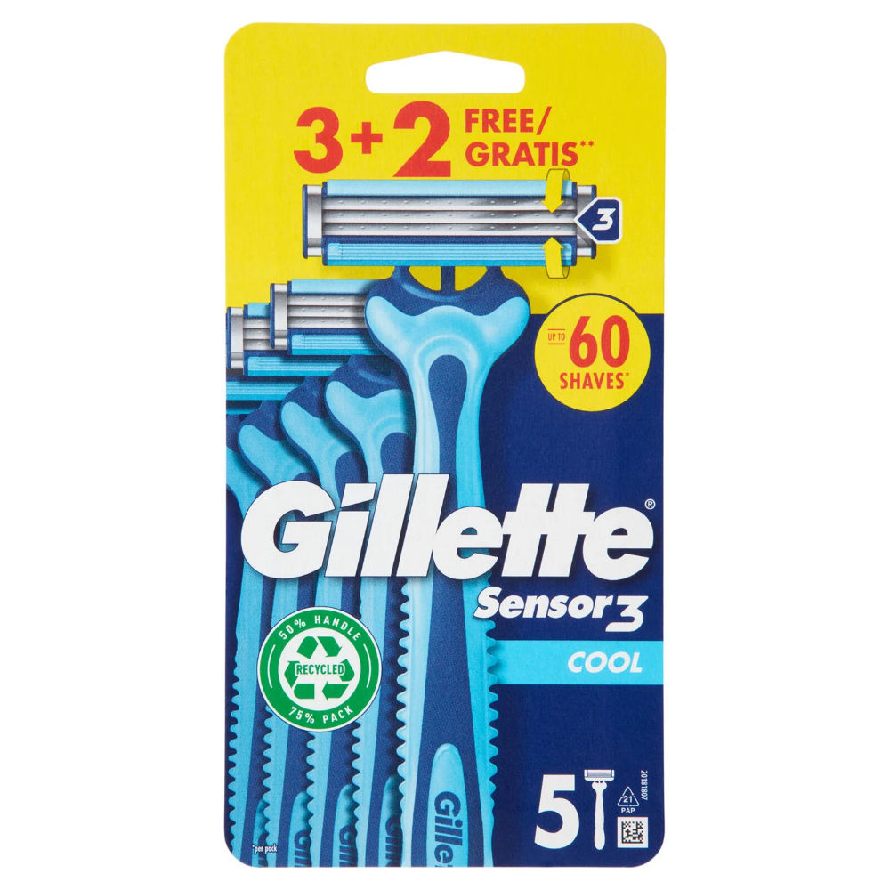 Gillette Sensor3 Cool Rasoio Da Uomo 3+2Gilette