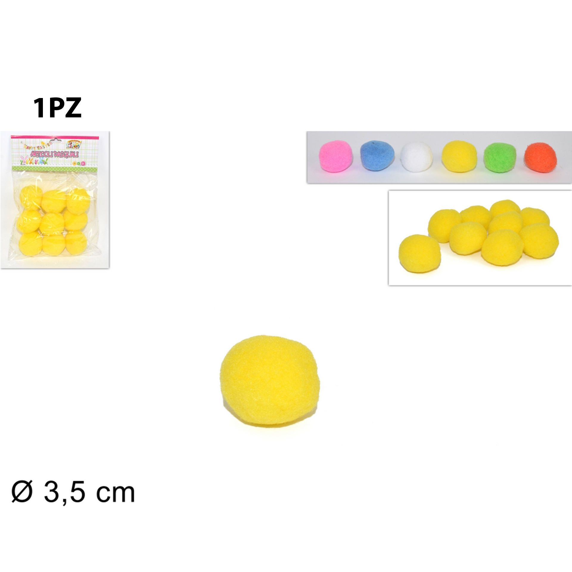 PALLINE OVATTA DECORATIVE SET 9PZ 3.5CM COLORI ASSDue Esse