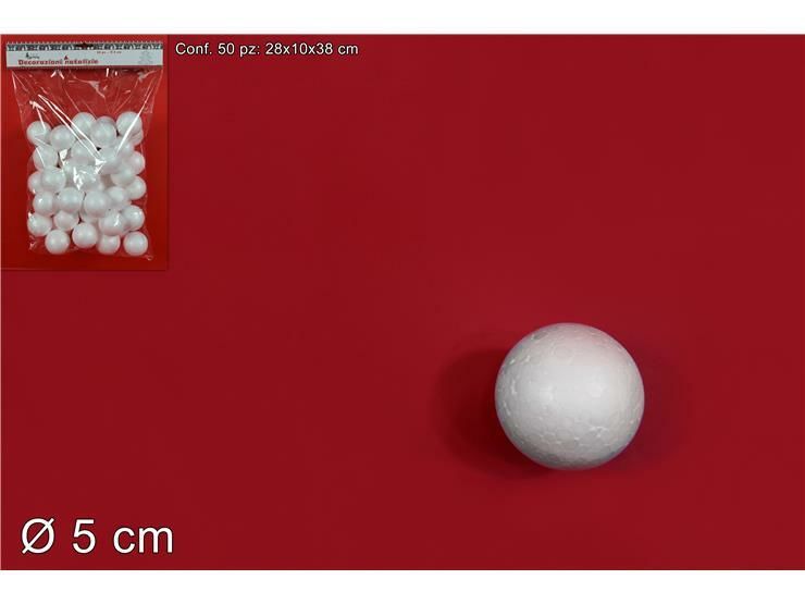 BUSTA 50PALLINE POLISTIROLO 5CM DB1301-5(50PCS)Due Esse