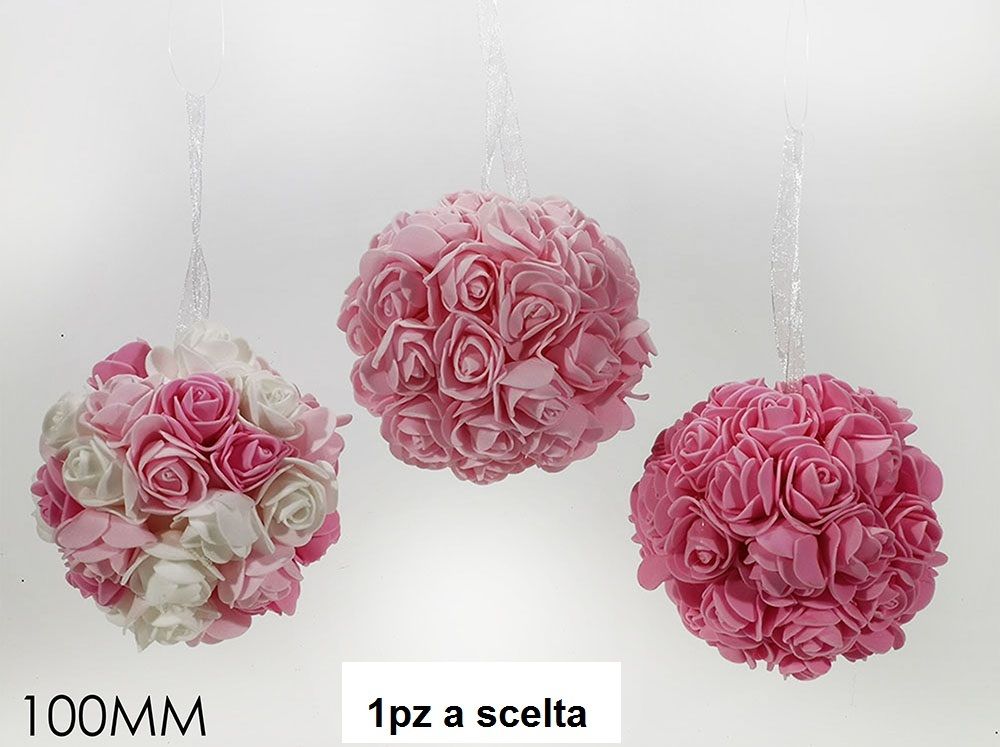 PALLA 100MM C/ROSE ROSA 3ASSHappy Casa