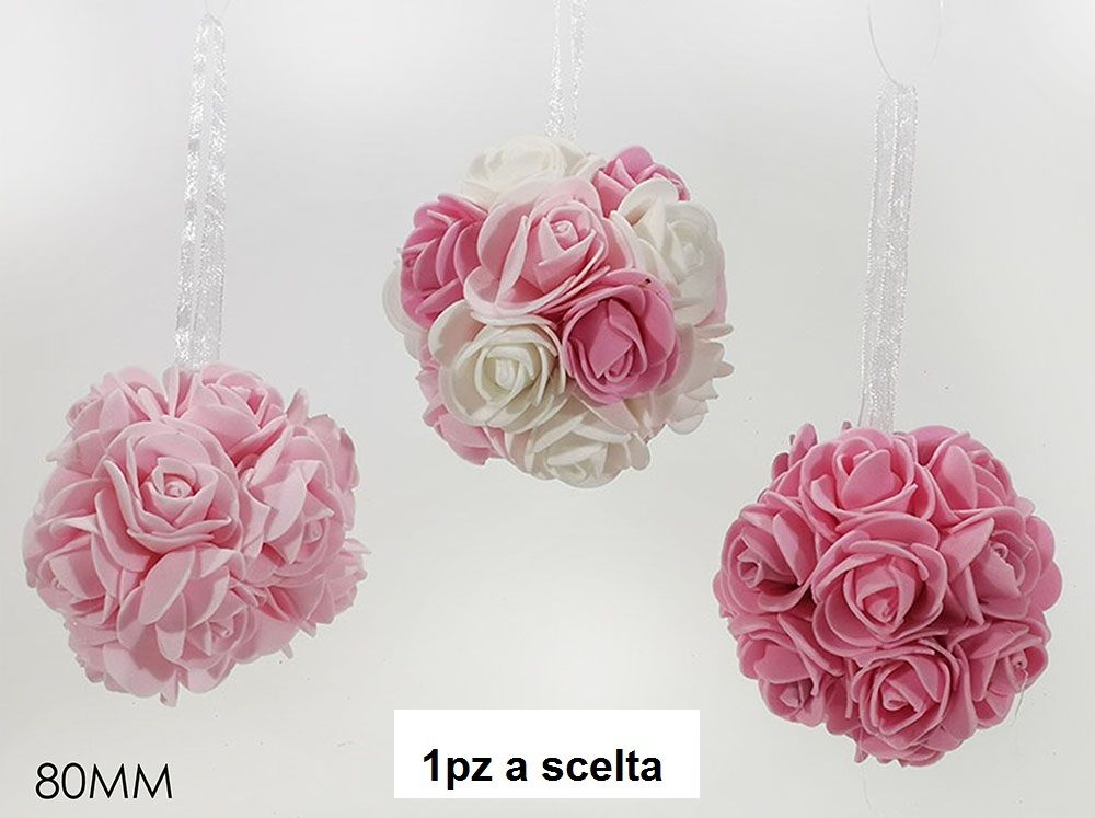 PALLA 80MM C/ROSE ROSA 3ASSHappy Casa