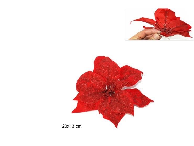 POINSETTIA C/PINZETTA 20CM ROSSO ART 2019320(DF13XDue Esse