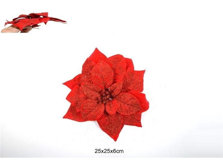 POINSETTIA C/PINZETTA 25CM ROSSO ART2019329 (DF13DDue Esse
