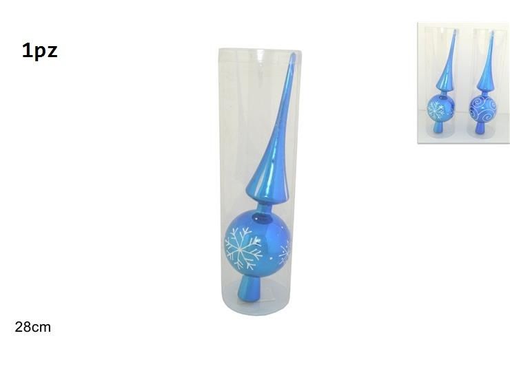 PUNTALE 28CM DECORATO C/GLITTER 2ASS BLU SV2801-15Due Esse