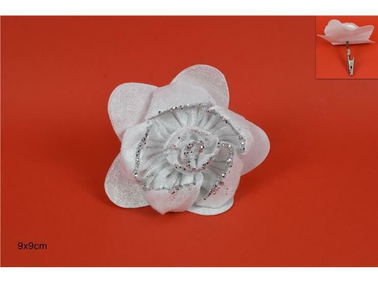 ROSA GLITTER PINZETTA 9CM BIANCA WM18-021-A W.CLIPDue Esse