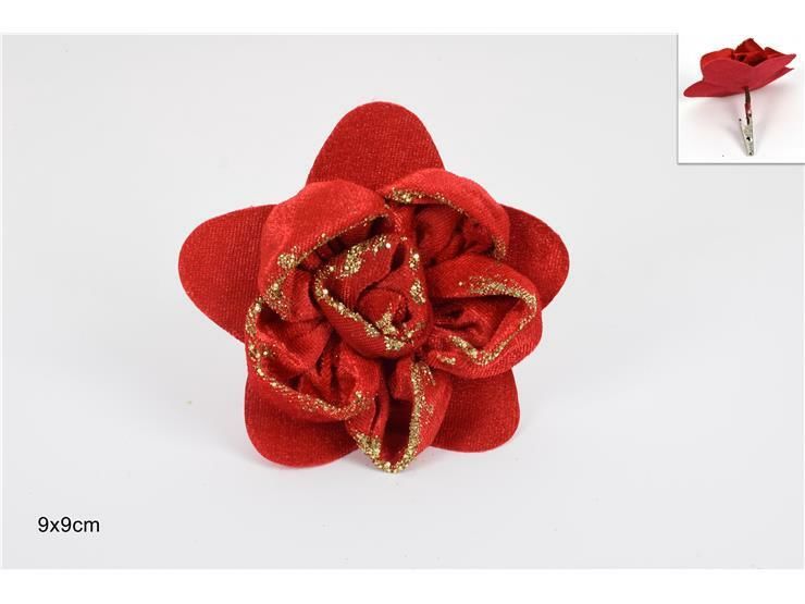 ROSA GLITTER PINZETTA 9CM ROSSA WM18-021-A W.CLIPDue Esse