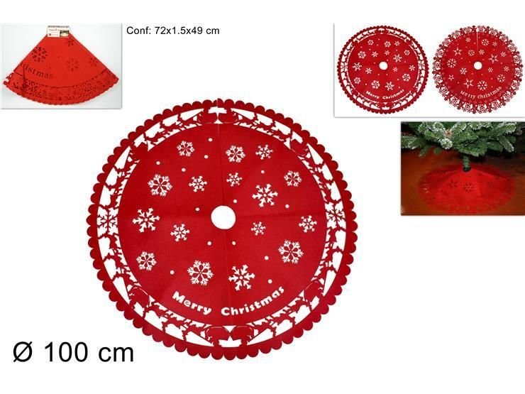 TAPPETO PER ALBERO DI NATALE 100CM 2AS ROSSO HY190Due Esse